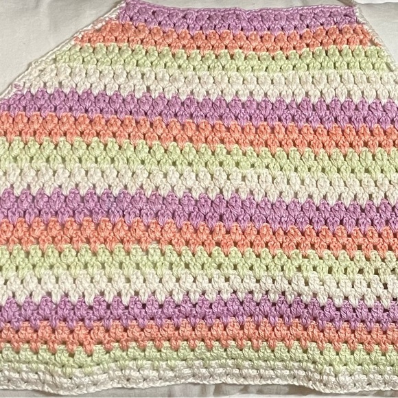 NWT BP Nordstrom 70’s Retro Crochet Halter Crop Top Striped. Size M - Picture 3 of 6